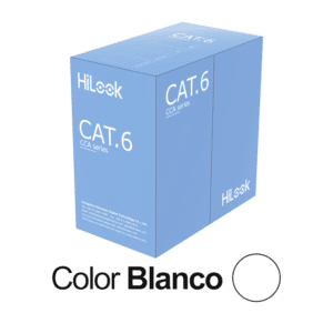 Bobina de Cable UTP 305 Mts / Cat 6 (24 AWG) / Color Blanco / PVC (CM) / Uso en Interior / CCA (Cobre con Aluminio) / Aplicaciones de CCTV y Redes de Datos