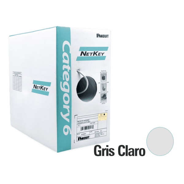 Bobina de Cable UTP 305 m. de Cobre, NetKey, Reelex, Gris, Categoría 6 (24 AWG), 1000Mbps, PVC (CM), de 4 pares