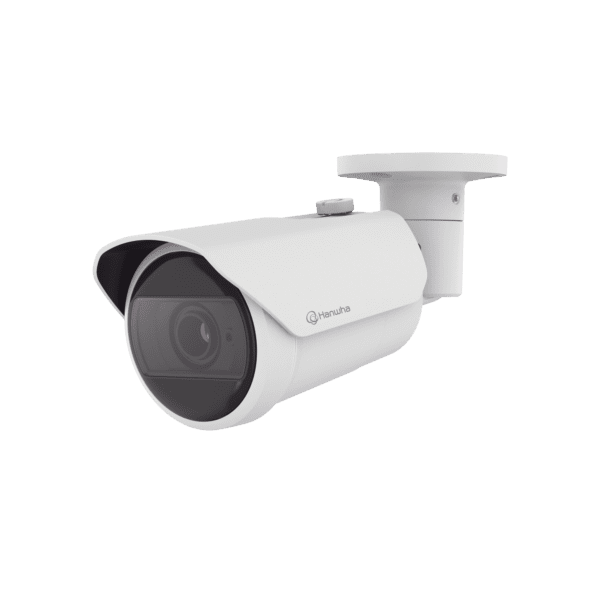 Camara Bala IP 8MP con funciones IA / Lente Motorizado 3.2 a 10.2 mm / WDR 120dB / H.265 / RanuraSD / Protección IP66 IK10 / IR 30m