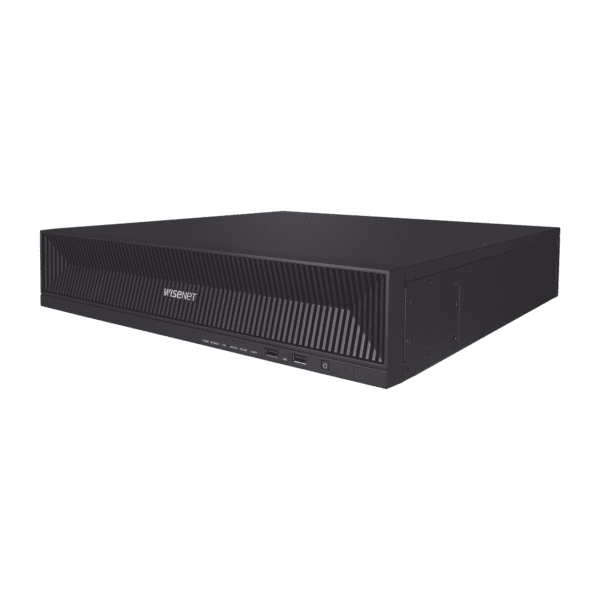 NVR de 16 canales / 32MP / Hasta 4 Discos Duros / Switch PoE+ 16 puertos / Wisenet P2P / H.265 & WiseStream / incluye 24TB de almacenamiento